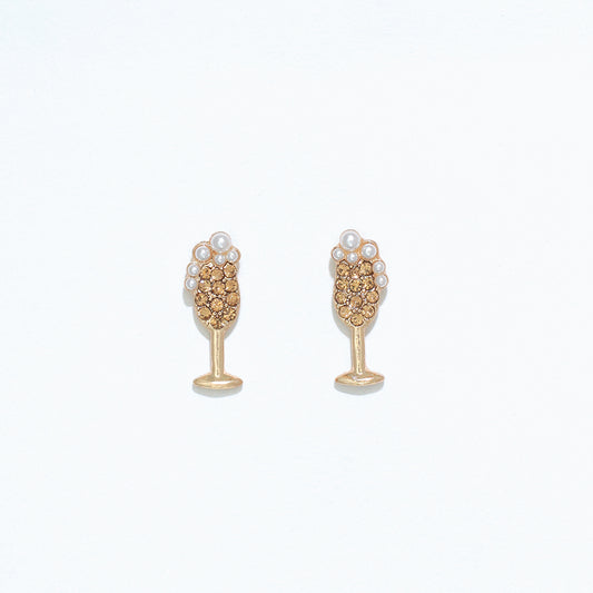 Gold Champagne Flute Earrings