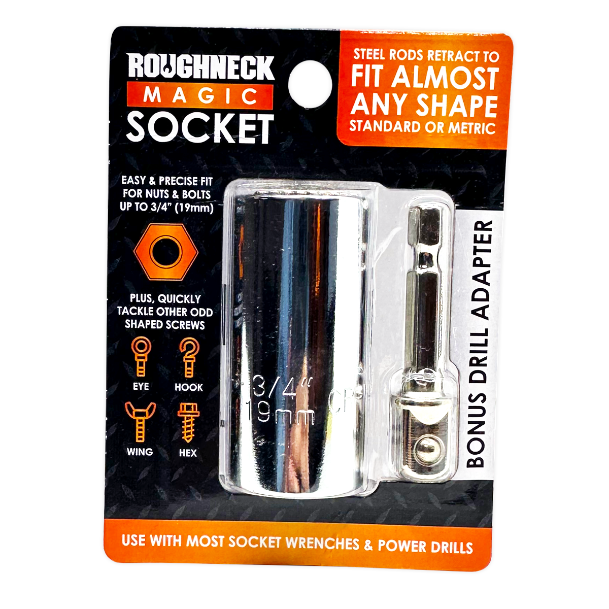 Roughneck Magic Socket Tool with Drill Adapter - 4/Display: Wholesale Price