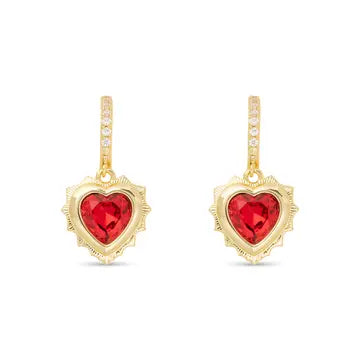 Birthstone Heart Earrings