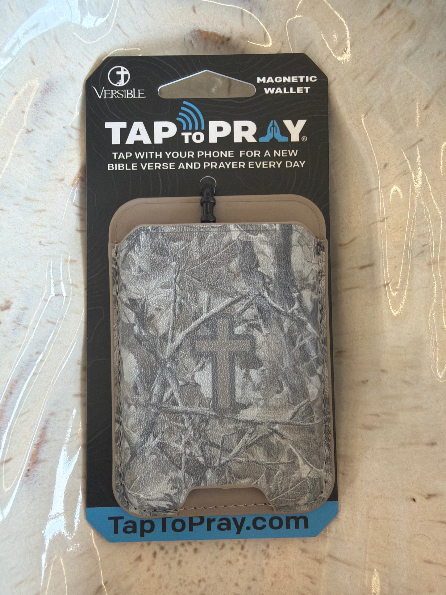 Tap to Pray - Magnetic Wallet - Smoke Camo
