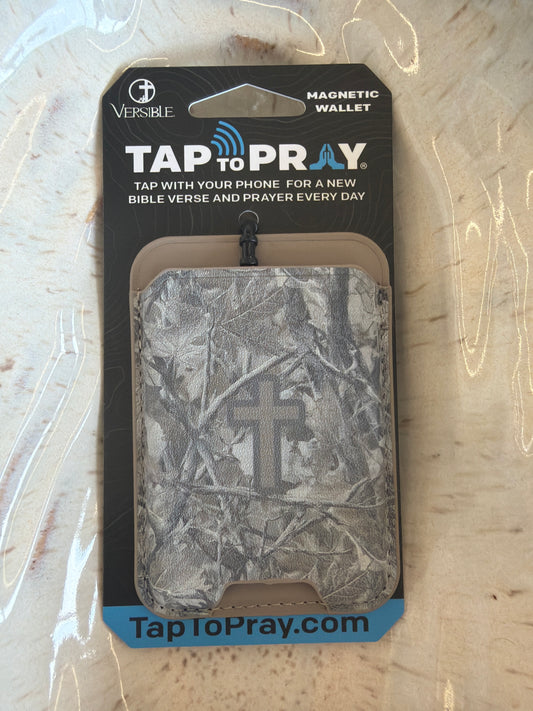Tap to Pray - Magnetic Wallet - Smoke Camo