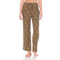 Tan & Black Leopard Print Pajama Pants with Drawstring