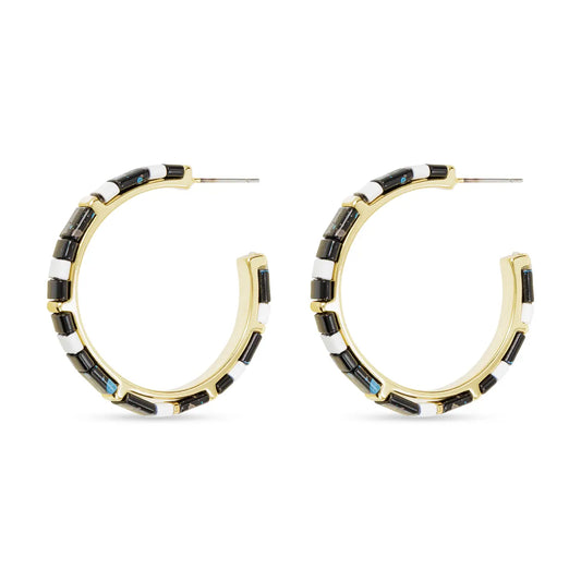 Black & White Patterned FlatBead Hoop