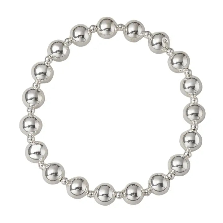Silver Gold Plated Ball Beaded Stretch Bracelet