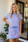 Stripe Short Sleeve Top and Skort Set - Blue Stripe / Missy