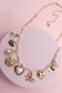 CHARM NECKLACE-BOW HEART RHINESTONE FLOWER | Gold