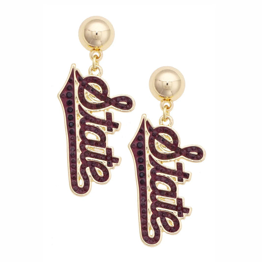 Mississippi State Bulldogs Pave Outline Earrings