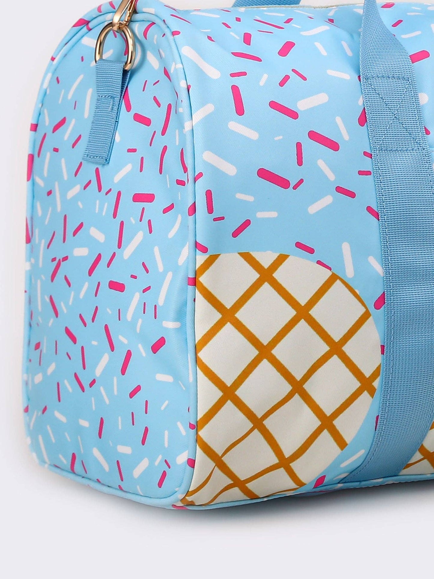 Light Blue Ice Cream Drip Pattern Canvas Duffle Bag
