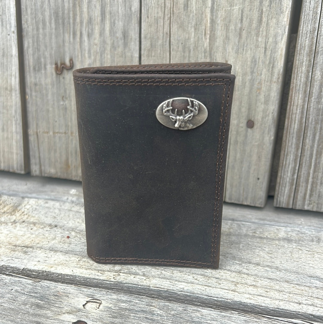 Zep-Pro + Light Brown Crazy Horse TriFold Wallet