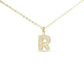 Gold CZ Large - Initial Necklaces