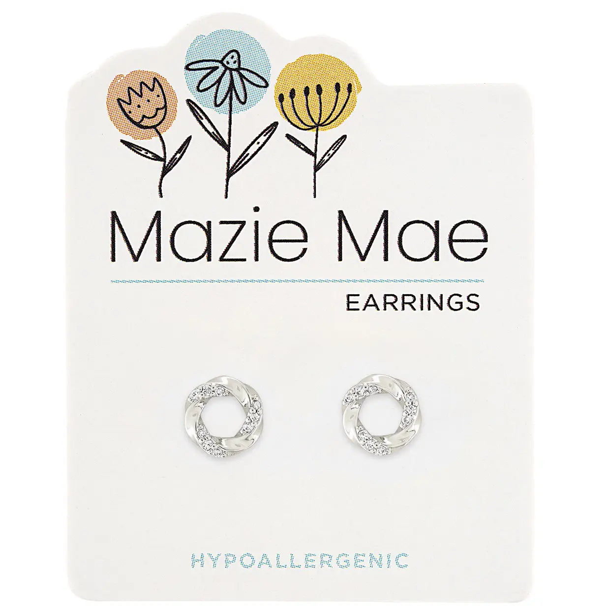 Silver Twisted Loop Stud Earring
