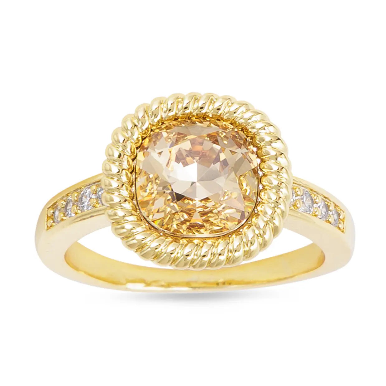 Gold Amber Cable Ring