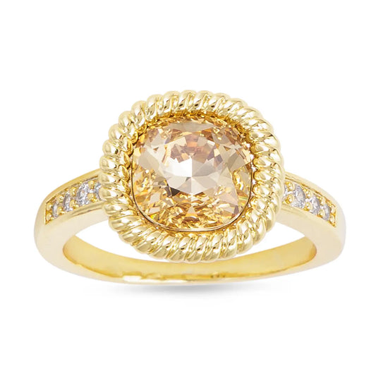 Gold Amber Cable Ring
