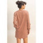 Chestnut Mineral Washed Oversized Mini Sweatshirt Dress