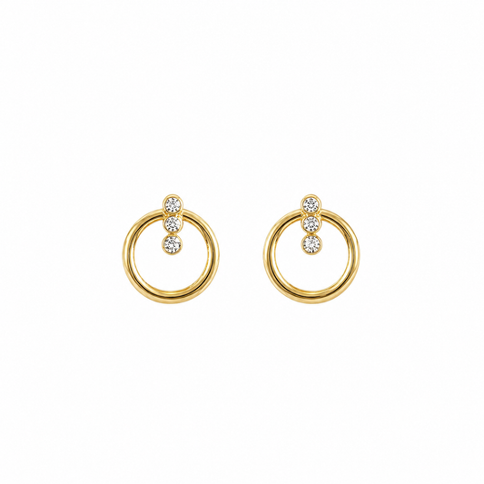 Round Delicate Stud Earrings