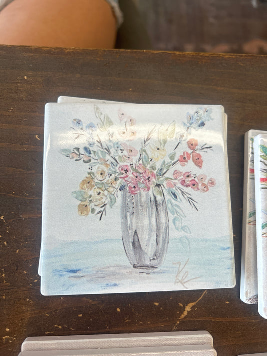 Pastel Flowers Coaster