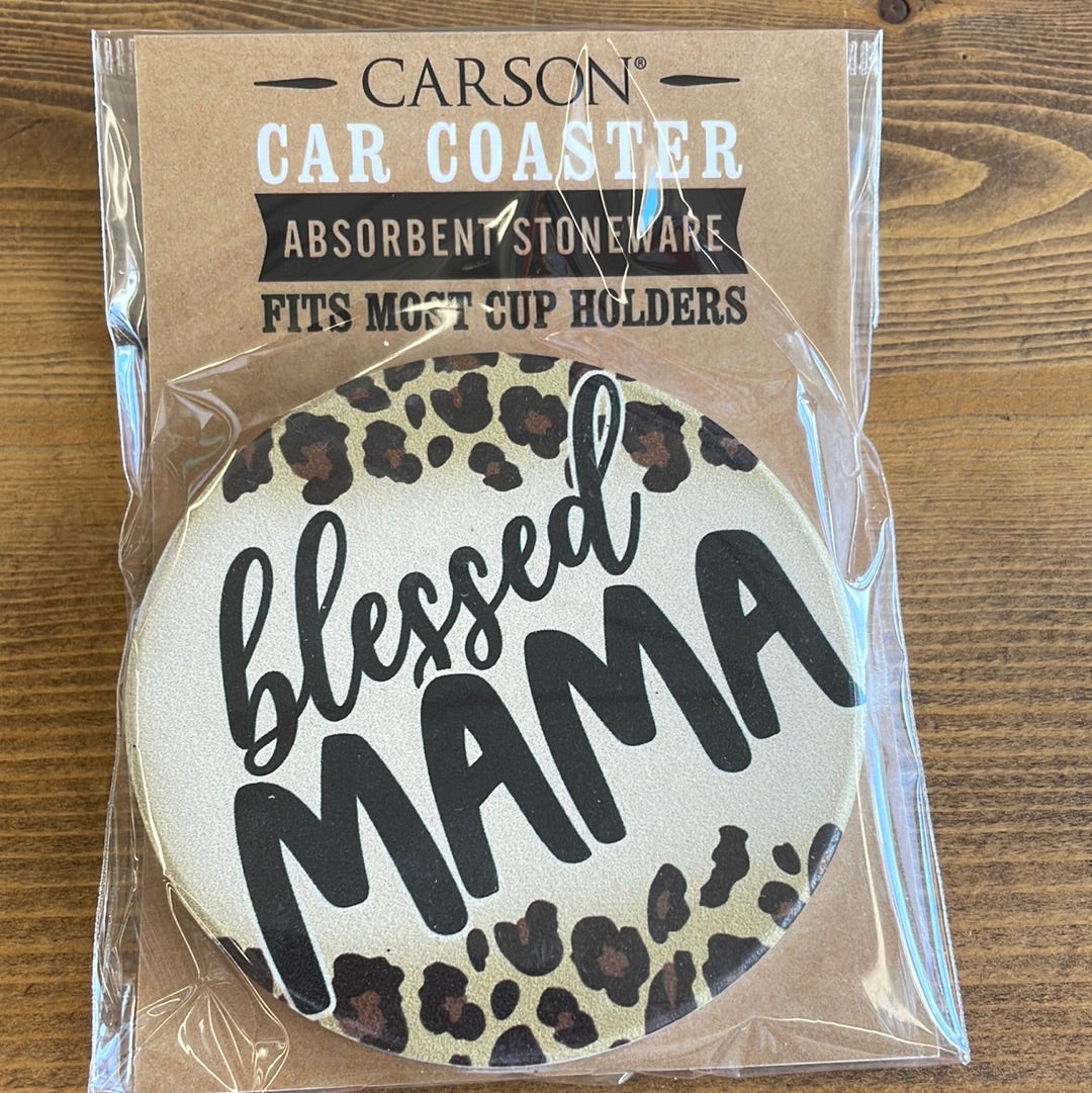 Blessed Mama Car Coaster