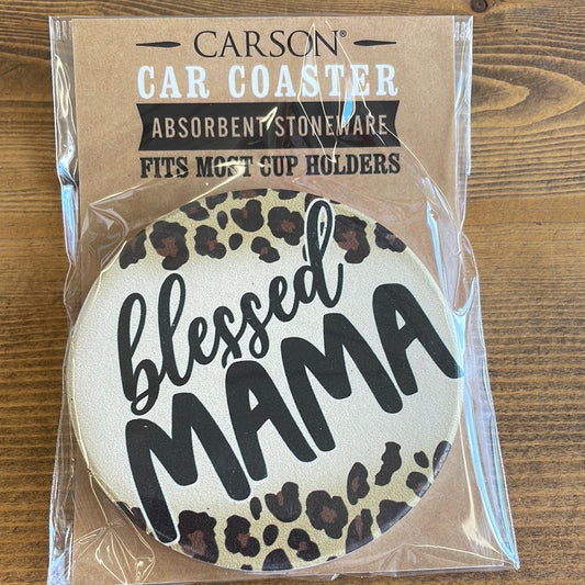 Blessed Mama Car Coaster