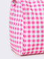 Pink Checkered Canvas Travel Bag