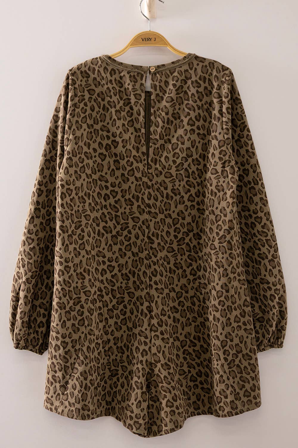 Leopard Print Long Sleeve Romper