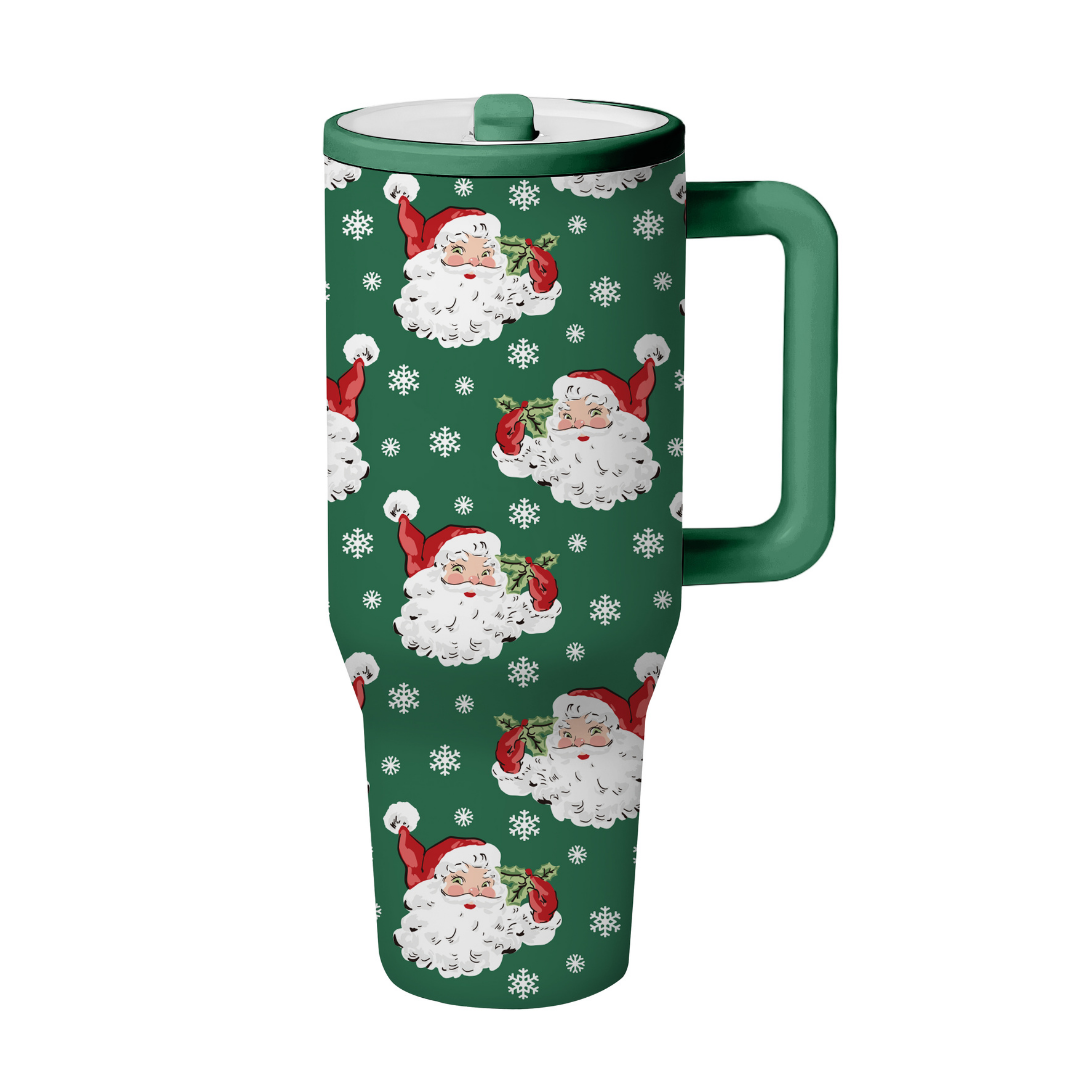 40oz Evergreen Vintage Santa Tumbler