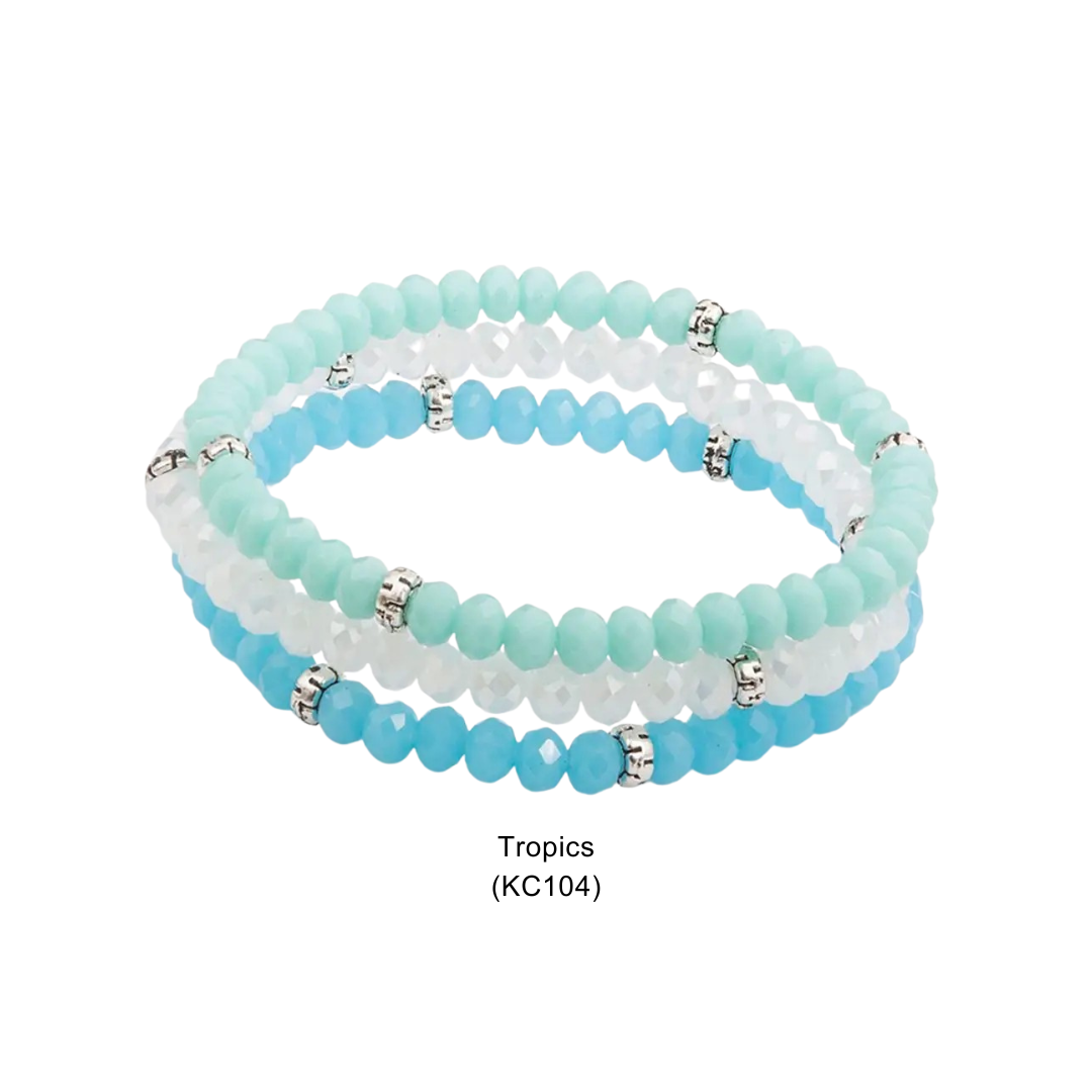 Kids Mini Crystal Stretch Bracelet Set - Tropics