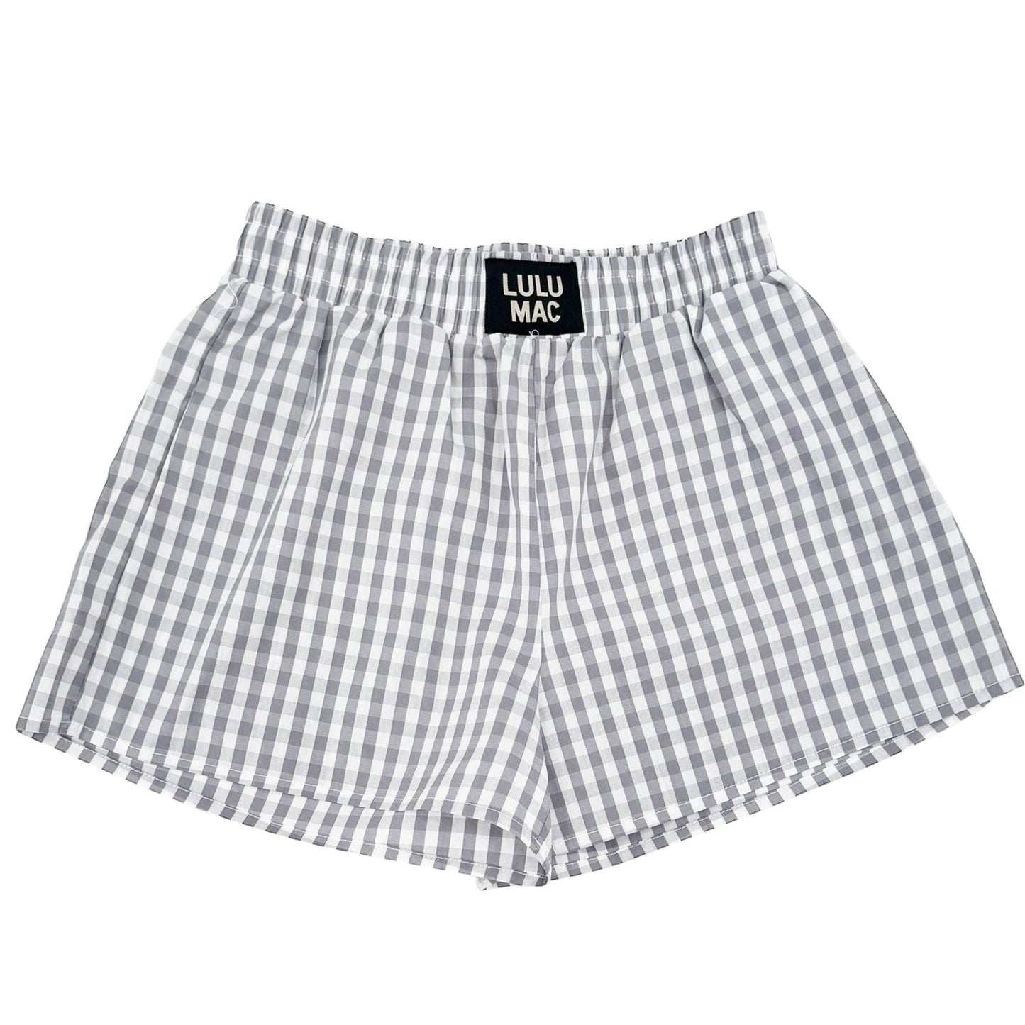GINGHAM BOXER SHORT: GREY