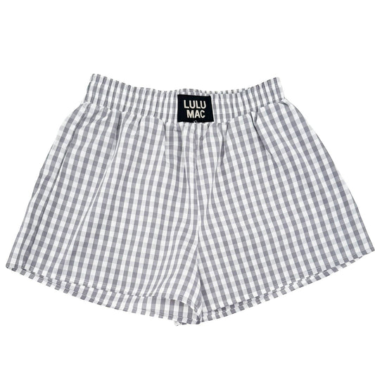 GINGHAM BOXER SHORT: GREY