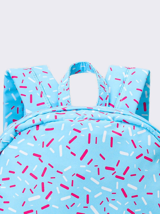 Blue Ice Cream Drip Kids Canvas Backpack