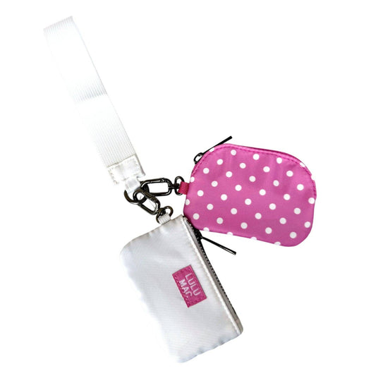 Hot Pink/White Dots Wristlet