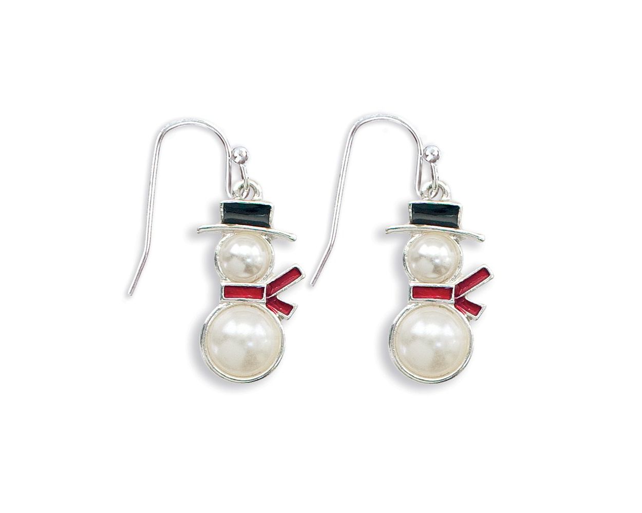 Pearl Snowman Earrings
