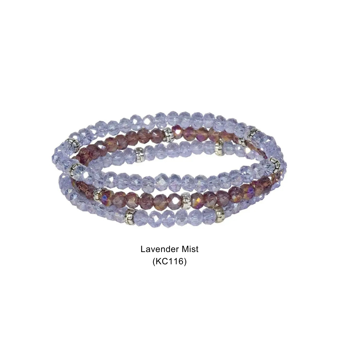 Kids Mini Crystal Stretch Bracelet Set - Lavender Mist