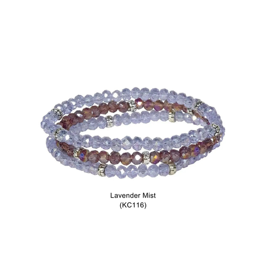 Kids Mini Crystal Stretch Bracelet Set - Lavender Mist