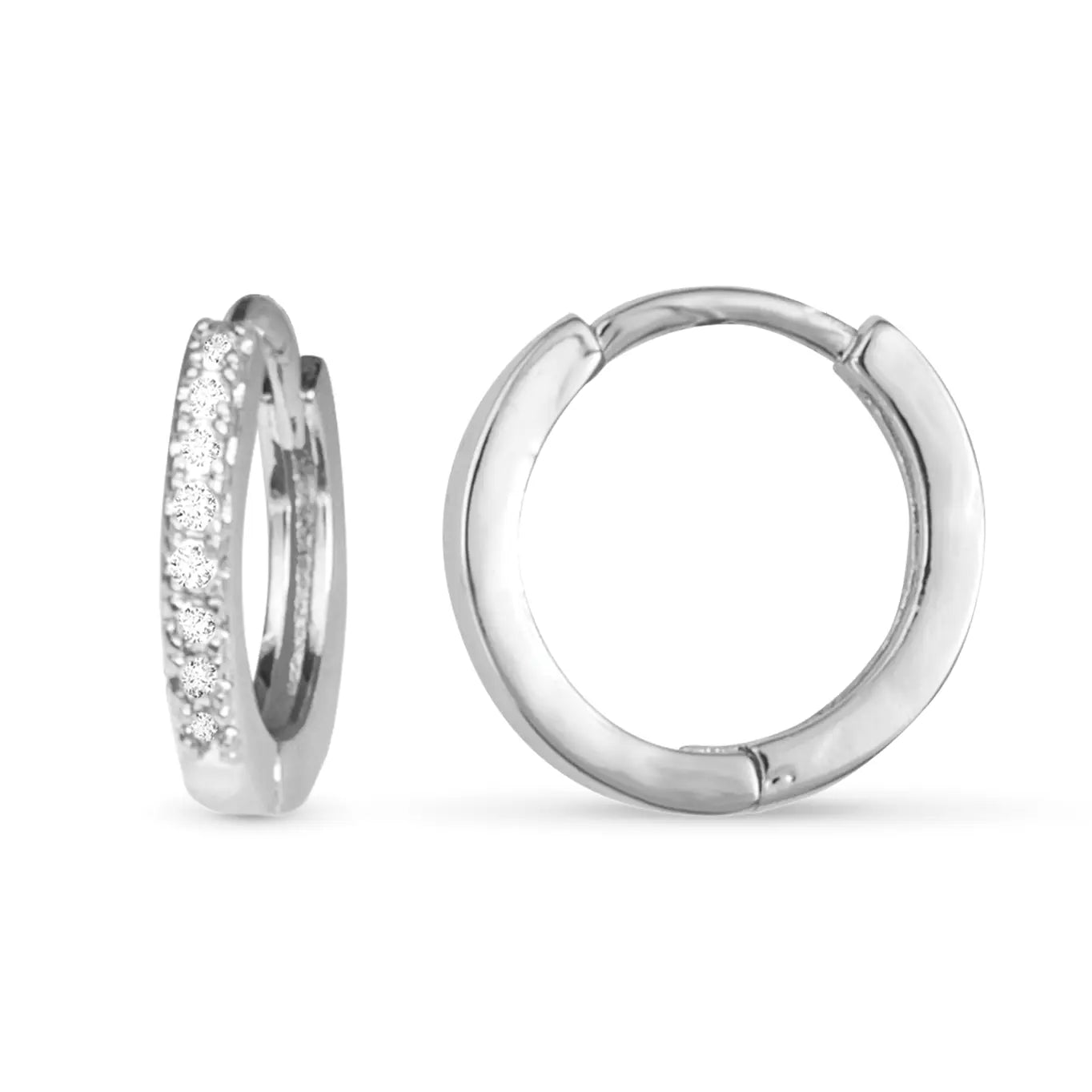 Silver Add A Charm Hoop Earring