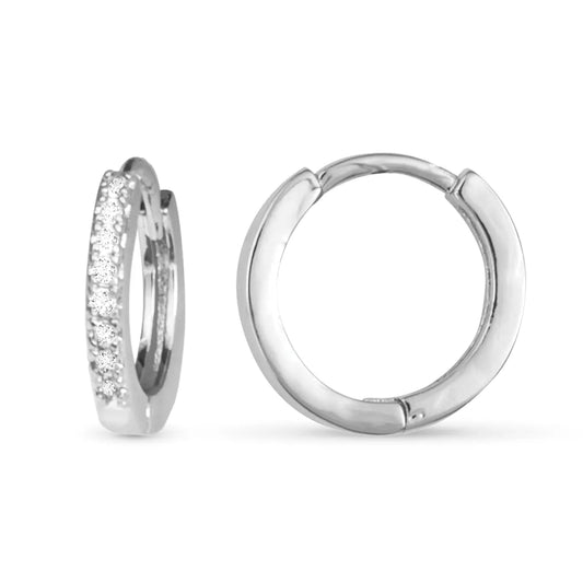 Silver Add A Charm Hoop Earring
