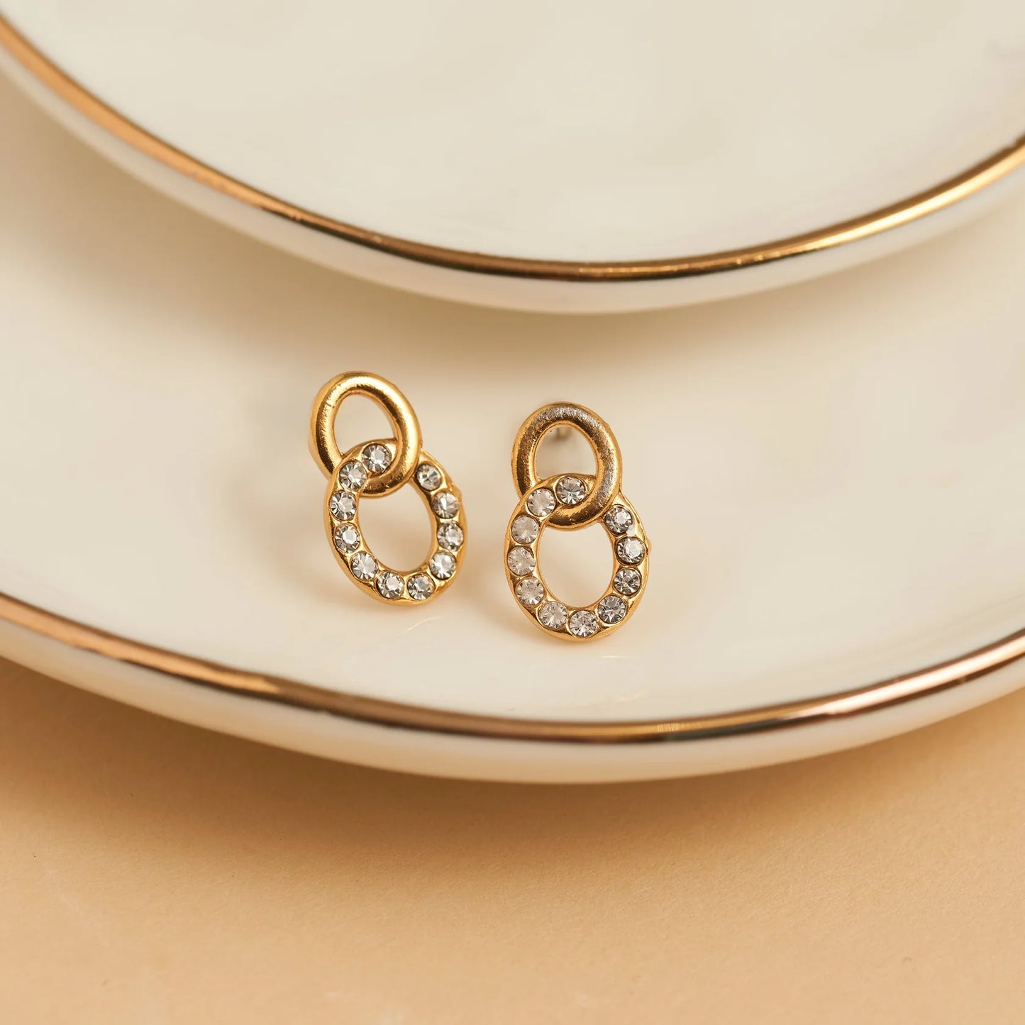 Double Circle Link Stud