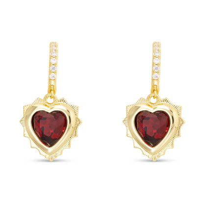 Birthstone Heart Earrings