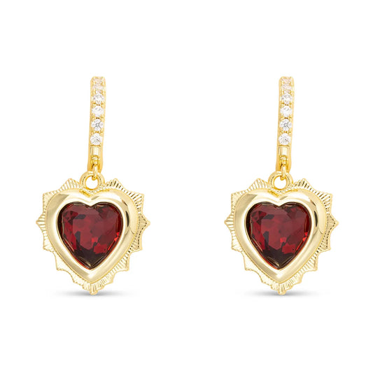 Birthstone Heart Earrings