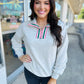 Pop of Color Collared Patchwork Pullover Sweatshirt