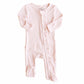 Pearl Pink Bamboo Waffle Zipper Ruffle Footie