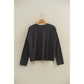 Black Reverse Seam Long Sleeve Top