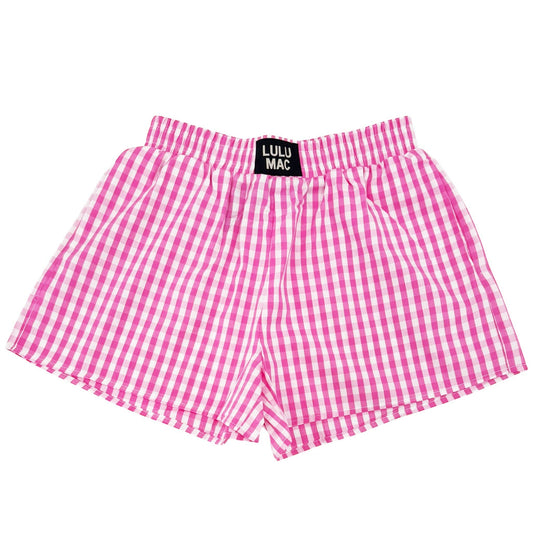 GINGHAM BOXER SHORT: PINK