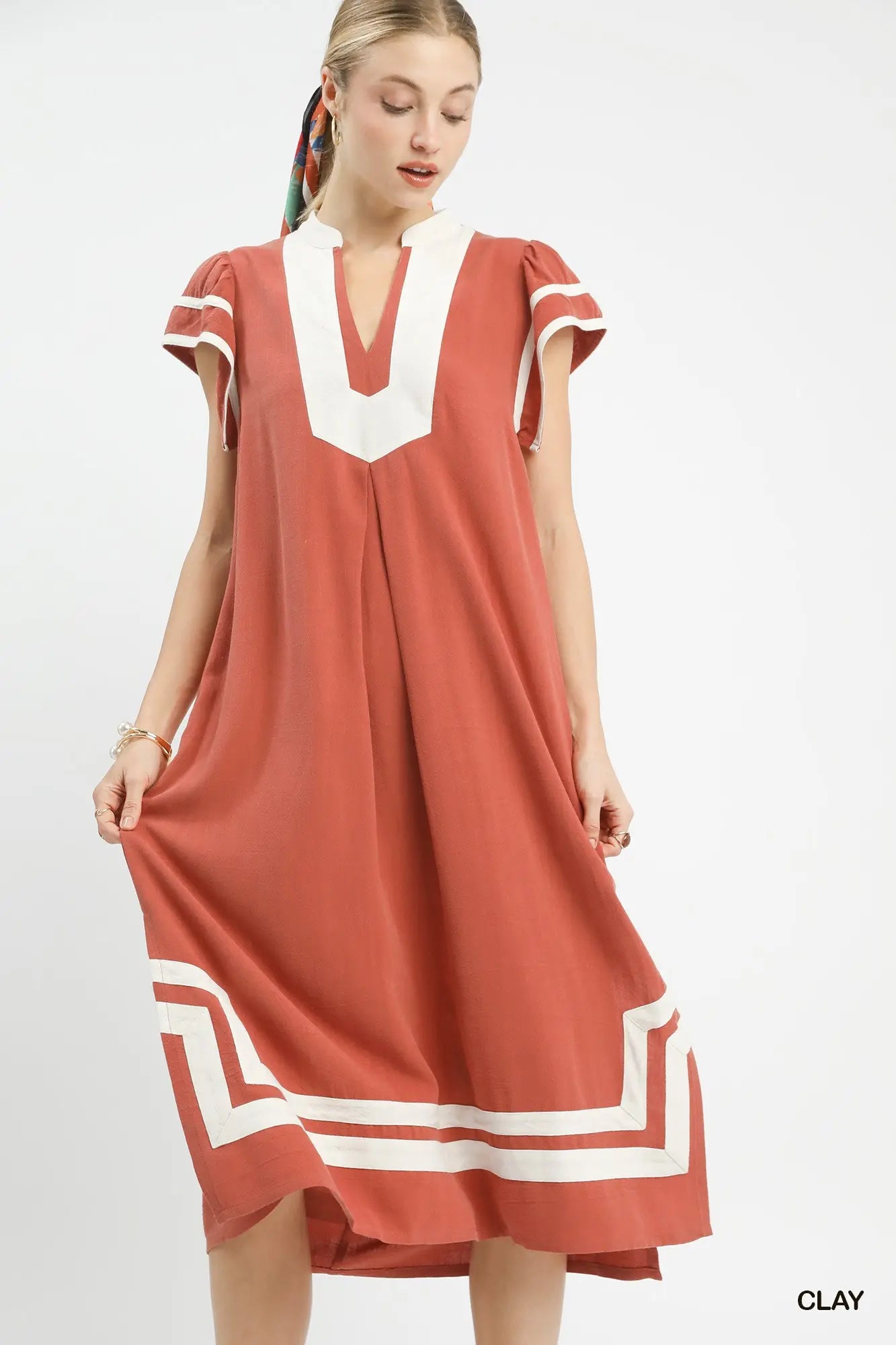 Linen + Cotton Midi Dress