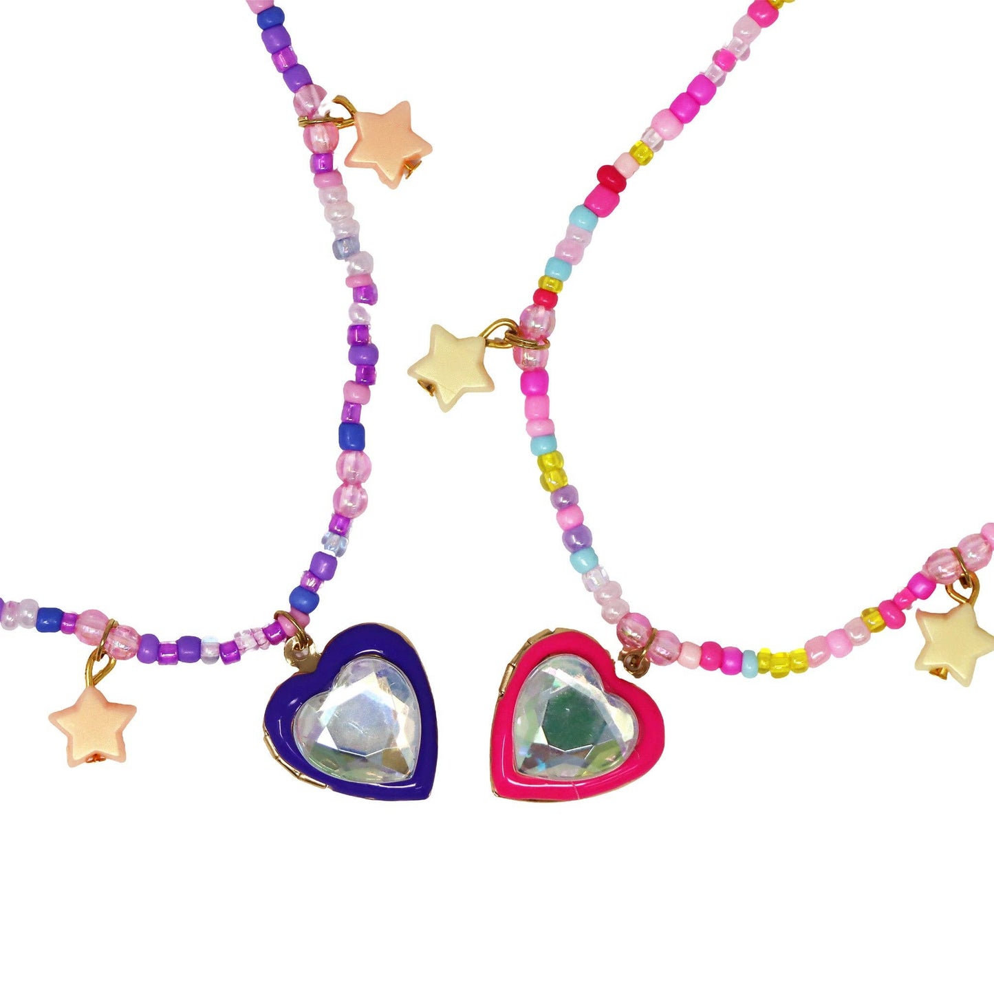BFF Sparkle Heart Bestie Necklace Set