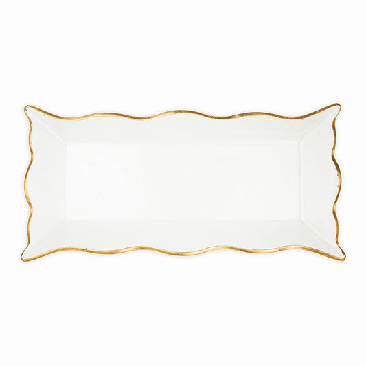 Chateau Rectangle Serving Platter - Clear + Gold