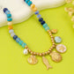 Nautical Blue Beaded Sealife Charm Necklace