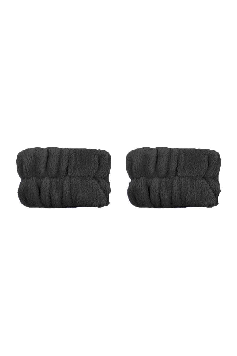 Black Spa Headband & Wristband Bling Set