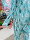 Frosted Trees Printed Luxe Pajama Long Sleeve Top