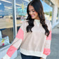 Color Block Textured Patchwork Pullover Sweatshirt
