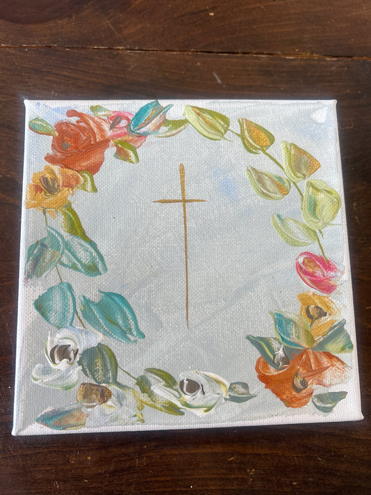 Floral Cross Canvas